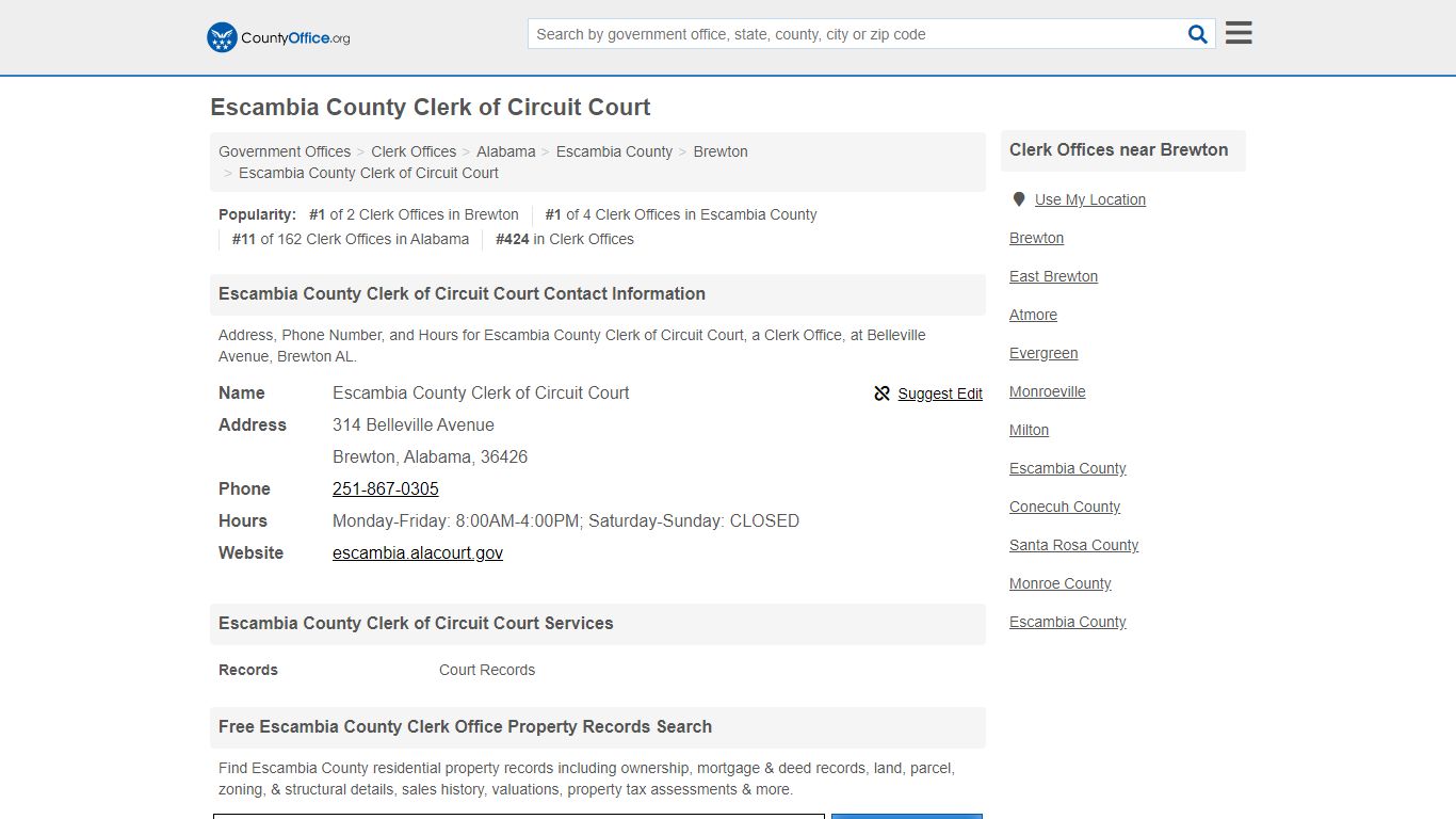 Escambia County Clerk of Circuit Court